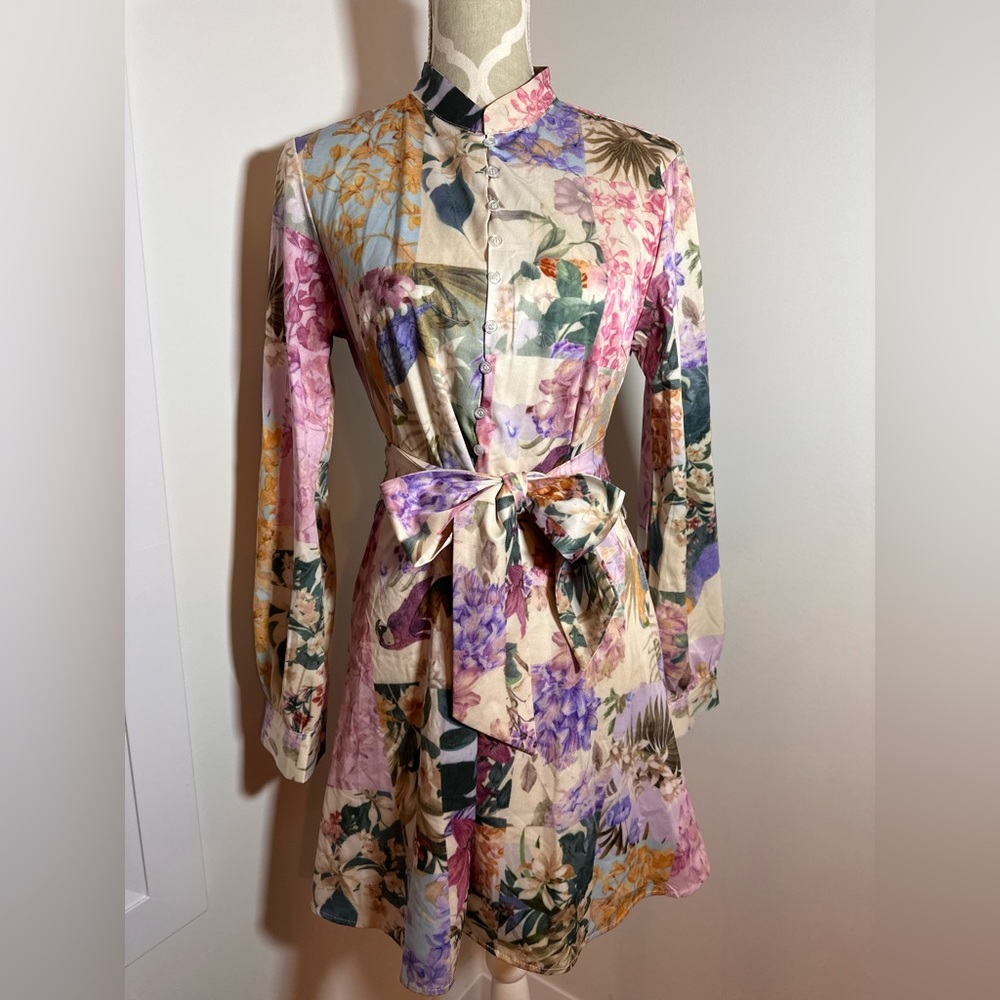 Gorgeous silky printed button up dress